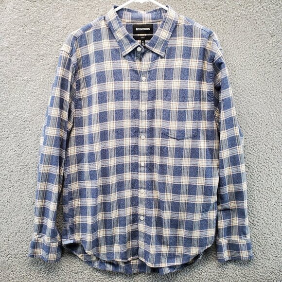Bonobos Other - Bonobos Shirt Slim Fit Mens XL Long Blue White Plaid Button Up Long Sleeve